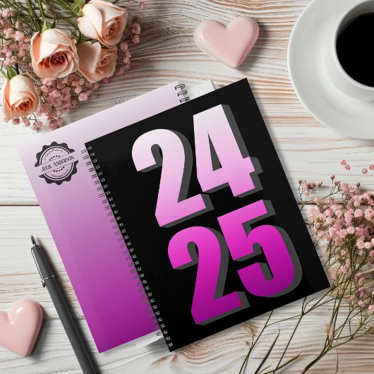 College Business Roze en zwart 2024 2025 persoonli Planner