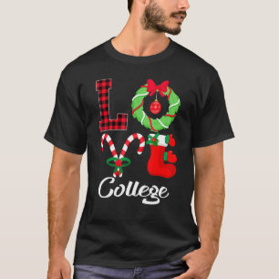 College Chriatmas Pajama Onderwijser Kinder Decor T-shirt