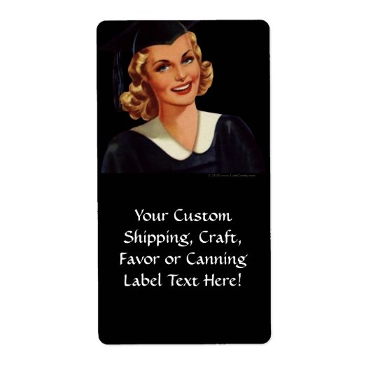 College Co-Ed Afstuderen Woman Etiket (Voorkant)