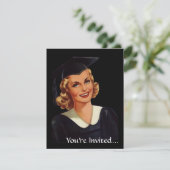 College Co-Ed Afstuderen Woman Kaart (Staand voorkant)