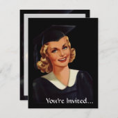 College Co-Ed Afstuderen Woman Kaart (Voorkant / Achterkant)