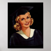  College Co-Ed Afstuderen Woman Poster (Voorkant)