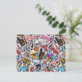 College Comics Patroon Briefkaart (Staand voorkant)