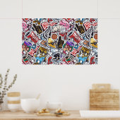 College Comics Patroon Poster (Keuken)