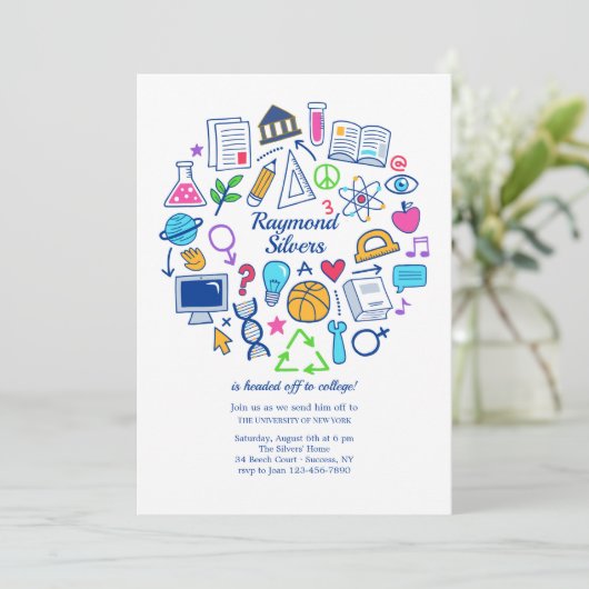 College dat weggaat kaart (Staand voorkant)