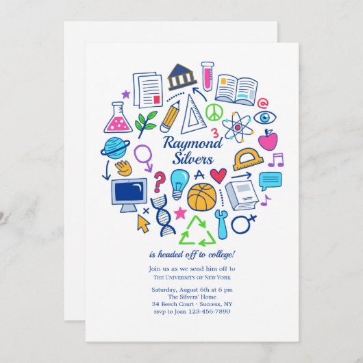 College dat weggaat kaart (Voorkant / Achterkant)