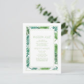 College Dorm Trunk Party Tropische bladeren White Uitnodiging Briefkaart (Staand voorkant)