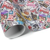 College Dynamic Art Urban Graffiti patroon Cadeaupapier (Rol Hoek)