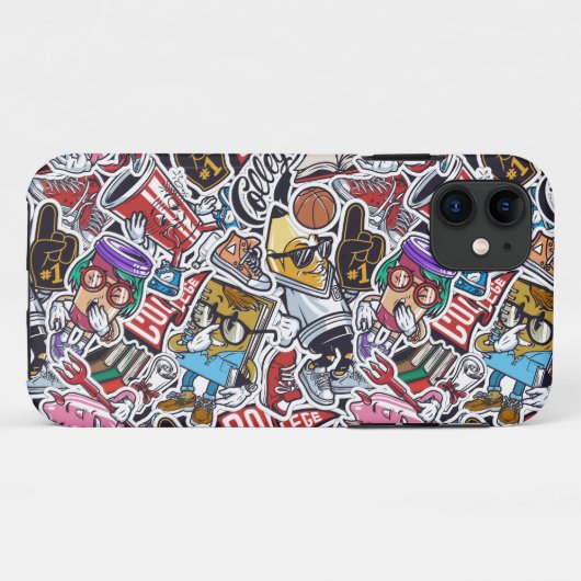 College Dynamic Art Urban Graffiti patroon Case-Mate iPhone Case (Achterkant (horizontaal))