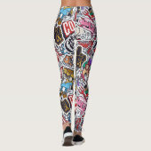 College Dynamic Art Urban Graffiti patroon Leggings (Achterkant)