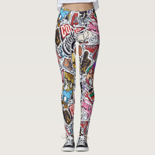 College Dynamic Art Urban Graffiti patroon Leggings