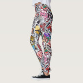 College Dynamic Art Urban Graffiti patroon Leggings (Links)