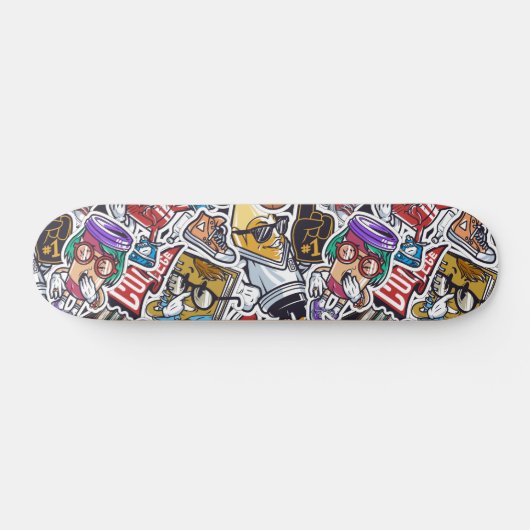 College Dynamic Art Urban Graffiti patroon Persoonlijk Skateboard (Horizontaal)