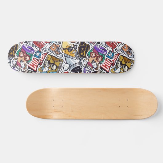 College Dynamic Art Urban Graffiti patroon Persoonlijk Skateboard (Horizontaal)