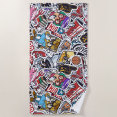 College Dynamic Art Urban Graffiti patroon Strandlaken (Voorkant)