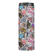 College Dynamic Art Urban Graffiti patroon Thermosbeker (Achterkant)