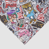 College Dynamic Art Urban Graffiti patroon Tissuepapier (Detail)