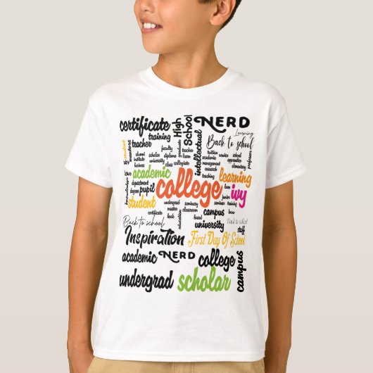 College Education Word Cloud patterns T-shirt (Voorkant)