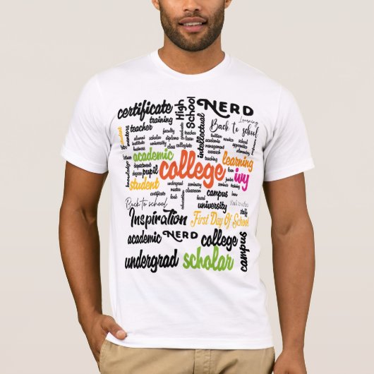 College Education Word Cloud patterns T-shirt (Voorkant)