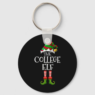 College Elf Leuk Bijpassend Pyjama Groep Kerstmis Sleutelhanger