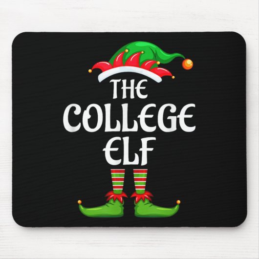 College Elf Matching Family Group Christmas Party Muismat (Voorkant)
