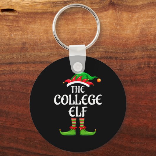 College Elf Matching Family Group Christmas Party  Sleutelhanger (Voorkant)