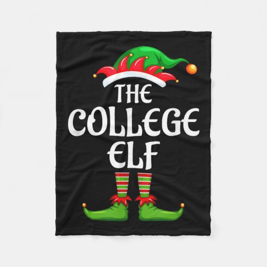 College Elf Matching Family Group Kerstfeest Fleece Deken (Voorkant)