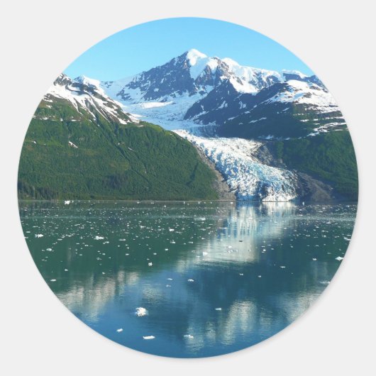 College Fjord I Beauful Alaska-fotografie Ronde Sticker (Voorkant)