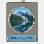 College Fjord I Beauful Alaska-fotografie Verzilverd Banner Ornament (Voorkant)