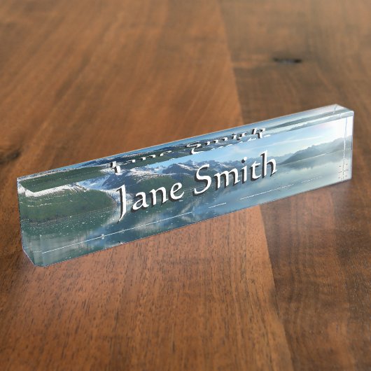 College Fjord II Beauful Alaska Fotografie Naambordje (Zijkant)