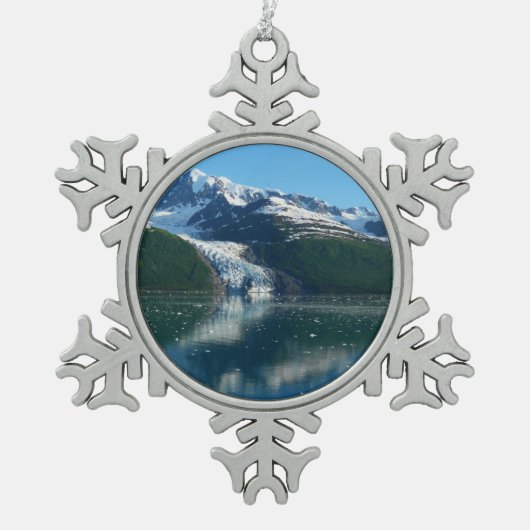 College Fjord II Beauful Alaska Fotografie Tin Sneeuwvlok Ornament (Voorkant)