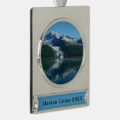 College Fjord II Beauful Alaska Fotografie Verzilverd Banner Ornament (Rechts)