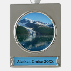 College Fjord II Beauful Alaska Fotografie Verzilverd Banner Ornament