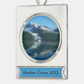 College Fjord II Beauful Alaska Fotografie Verzilverd Banner Ornament (Links)