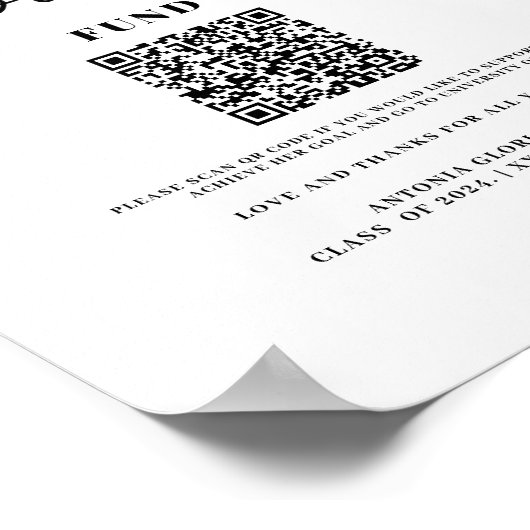 College fonds bloemenbord afstuderen printbaar bor poster (Hoek)