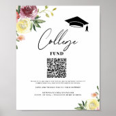 College fonds bloemenbord afstuderen printbaar bor poster (Voorkant)