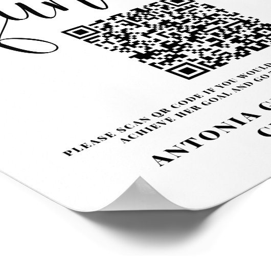 College fonds bloemenbord afstuderen printbaar bor poster (Hoek)