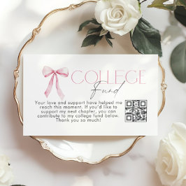 College Fonds QR-code Afstudeer Roze Strik Informatiekaartje