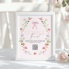 College Fonds QR-code Afstudeer Roze Strik Poster