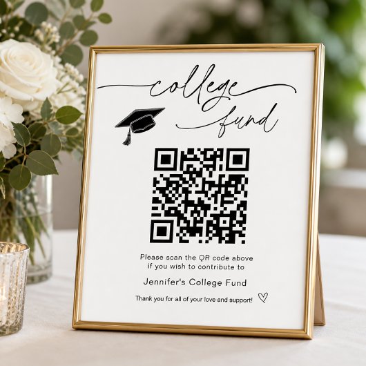 College Fonds QR-code bord Poster