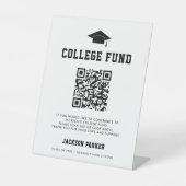 College Fonds QR Code Teken voor Afstudeerfeest Reclamebord Met Voetstuk (Voorkant)