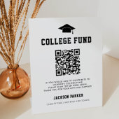 College Fonds QR Code Teken voor Afstudeerfeest Reclamebord Met Voetstuk