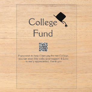 College fonds scan QR voeg details toe afstudeer d Acryl Uitnodigingen