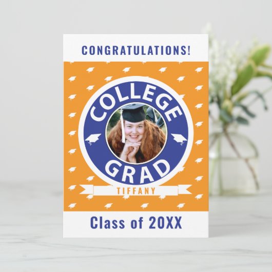 College foto Afstuderen Aankondiging (Staand voorkant)