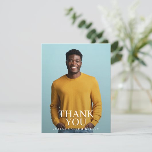 College Foto Afstuderen Afstuderen Bedankkaart (Staand voorkant)