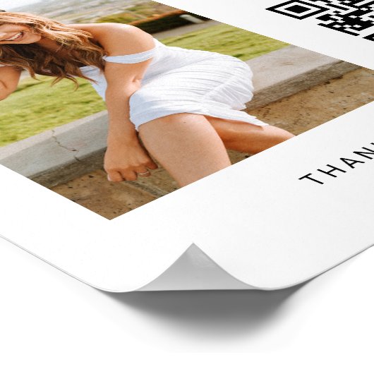 College Fund Afstuderen Foto QR Code Sign Poster (Hoek)