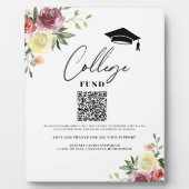 College fund floral afstuderen teken fotoplaat (Voorkant)