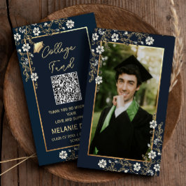 College fund Navy Blue afstuderen behuizing kaart Visitekaartje