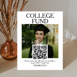 College Fund QR-code bord met foto klassieke serif Reclamebord Met Voetstuk