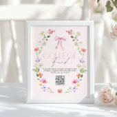 College Fund Qr Code Graduation Pink Bow Poster